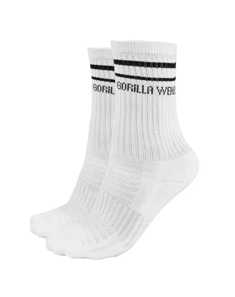 Gorilla Wear Crew Socks 2-Pack, White 