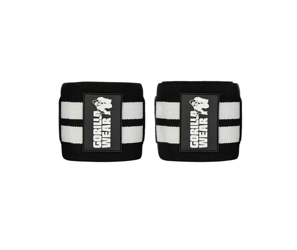 Gorilla Wear Elbow Wraps, Black/White
