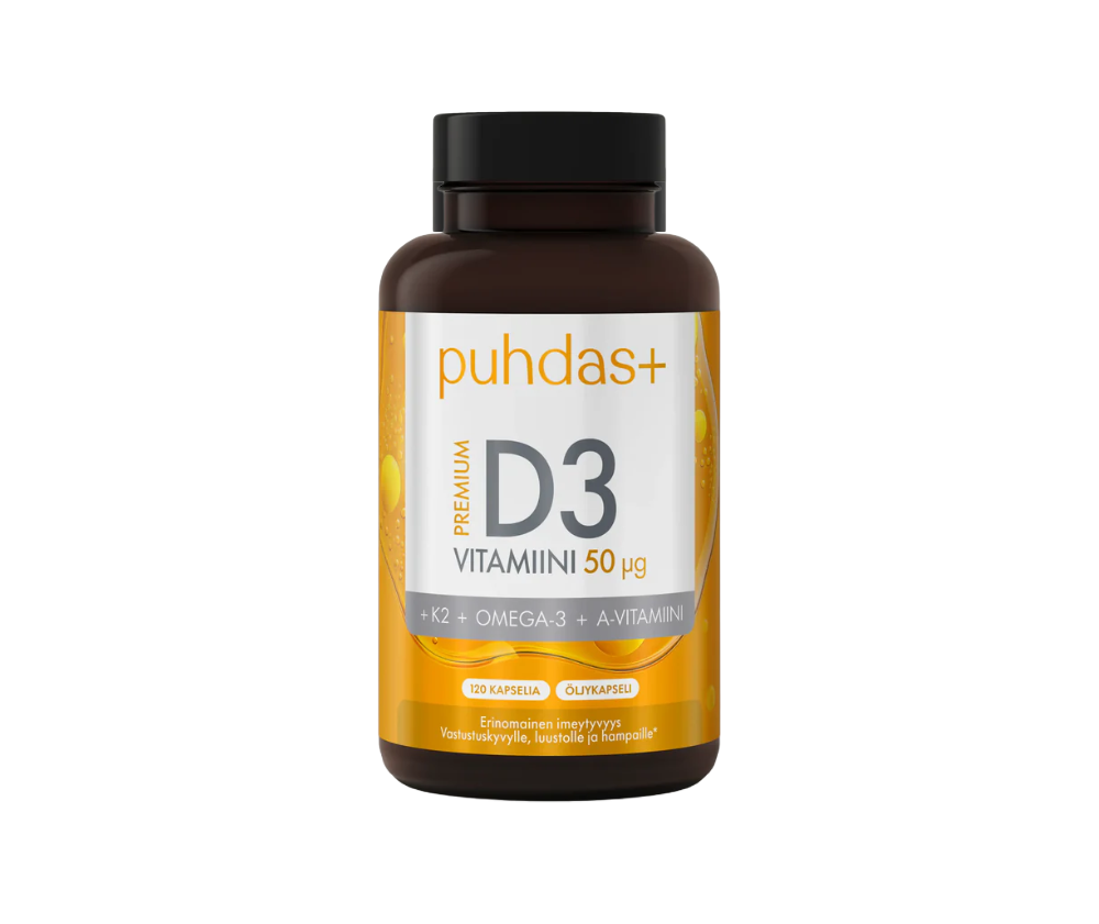 Puhdas+ Premium D3-vitamiini, 50 µg