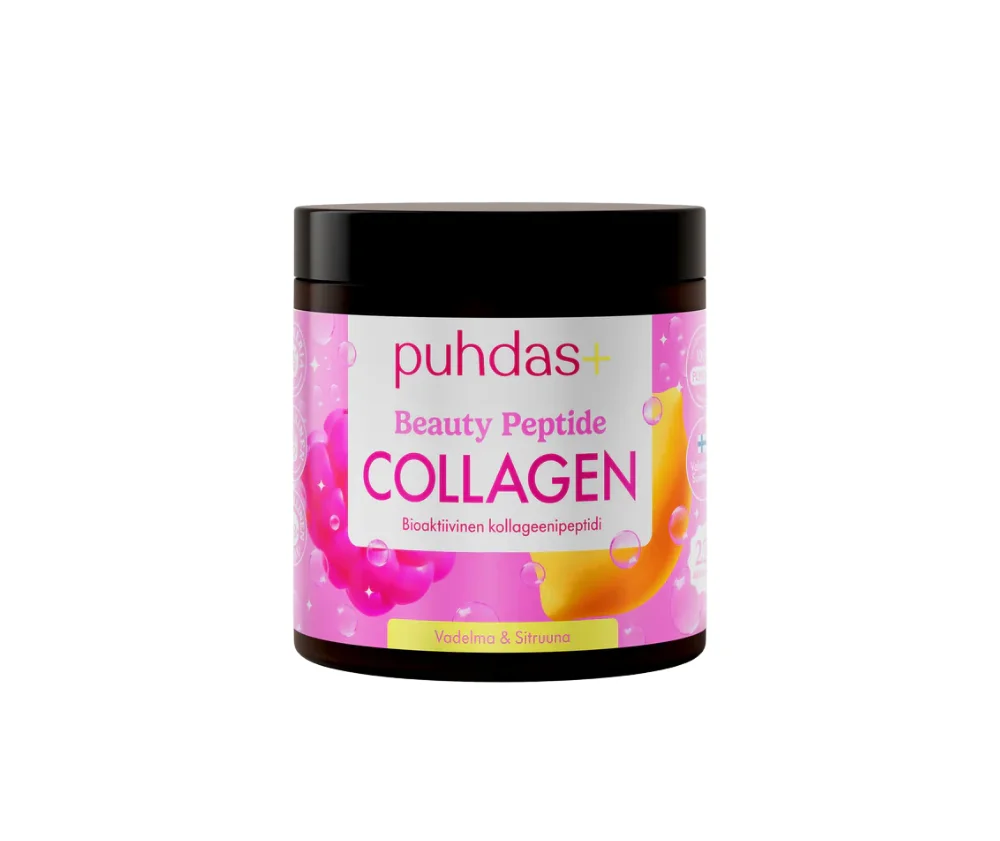Puhdas+ Beauty Peptide Collagen 80&nbsp;g, Vadelma & Sitruuna