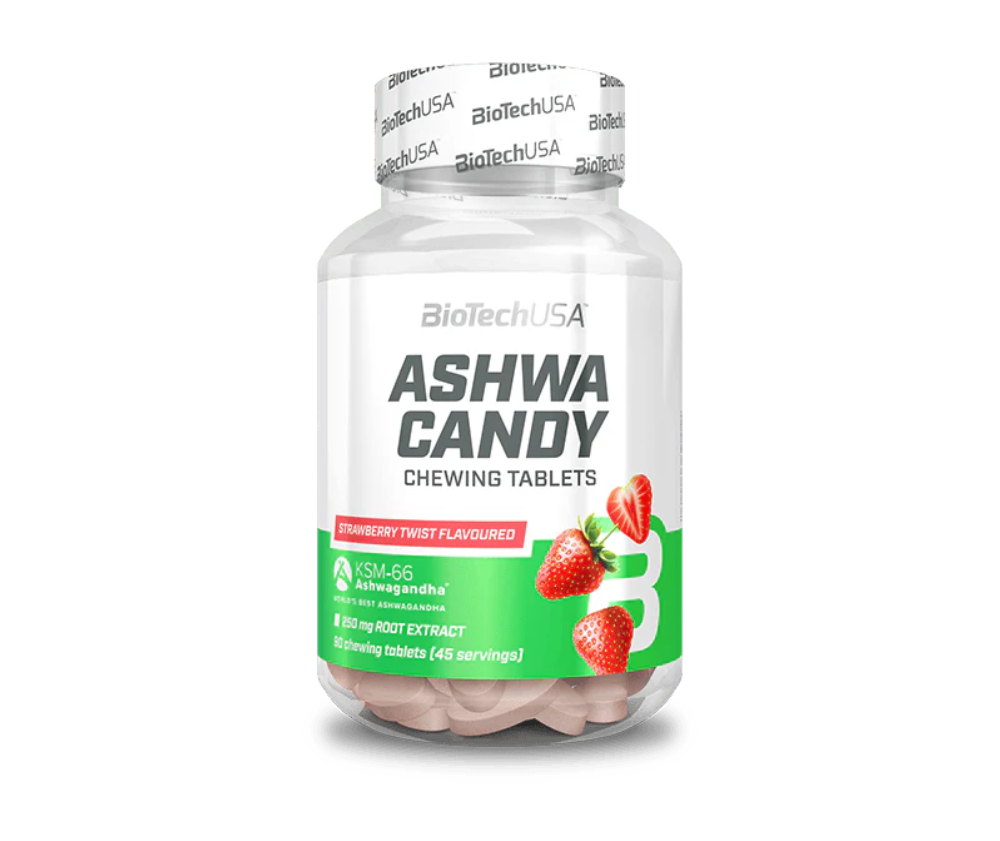 BioTechUSA KSM-66® Ashwa Candy, Strawberry Twist, 90 tabl.