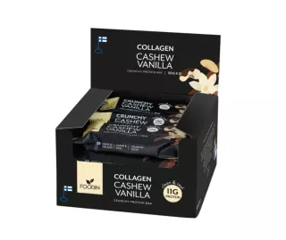 12 kpl Foodin Collagen Protein Bar, 50 g, Cashew Vanilla
