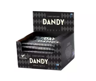 18 kpl Foodin Dandy Candy Date Bar, 35 g, Salmiak Liquorice