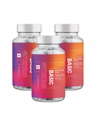 Big Buy: 3 kpl Basic Nutrition Vitamin D, 150 kaps.