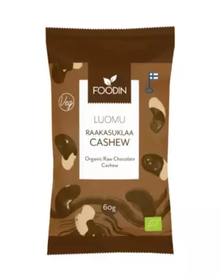FOODIN Raakasuklaacashew, luomu, 60 g