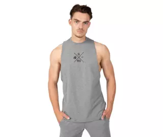 Gorilla Wear Cisco Drop Armhole Tank Top, Grey/Black