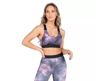 Gorilla Wear Colby Sports Bra, Gray/Pink