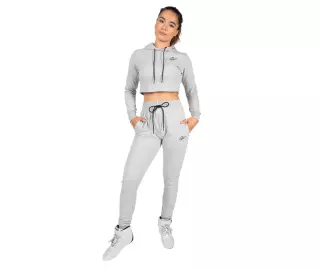 Gorilla Wear Pixley Crop Top Hoodie, Gray