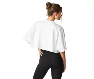 ICIW Contrast Cropped Logo T-shirt, White