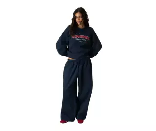 ICIW Everyday Relaxed Crewneck Terry Print, Midnight Blue