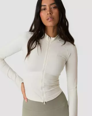 ICIW Sculpt Seamless 2-Way Zip (Kampanjatuote), Ivory