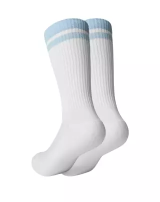 ICIW Training Striped Socks 2-Pack, White/Arctic Blue