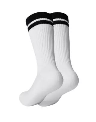 ICIW Training Striped Socks 2-Pack, White/Black