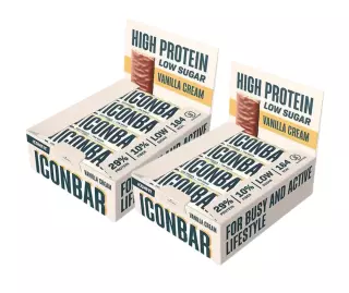 ICONFIT ICONBAR Vanilla Cream -patukkalaatikko (24 kpl) (Päiväys 16.12.2026)
