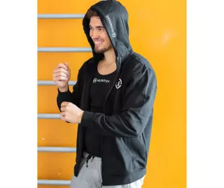 M-Nutrition Unisex Zip Hoodie, Musta