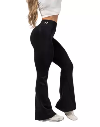 NEBBIA High-Waist Sculpting Flared Leggings FLOW SEAMLESS 498, Black