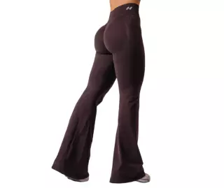 NEBBIA High-Waist Sculpting Flared Leggings FLOW SEAMLESS 498, Dark Brown