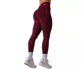 NEBBIA Push-Up Compression Leopard Leggings PRIMAL 849, Bordo