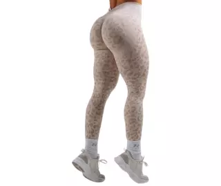 NEBBIA Push-Up Compression Leopard Leggings PRIMAL 849, Cream Leopard