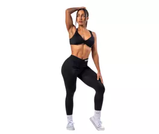 NEBBIA V-Cut Lace-Up Sculpting Leggings OWN YOUR POWER 426, Black