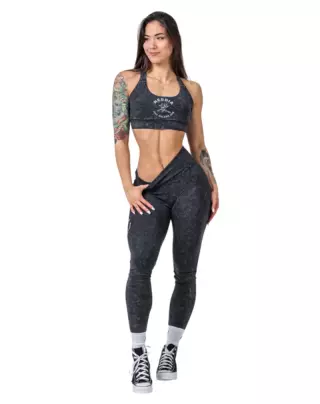 NEBBIA Washed Medium-Support Sports Bra GOLDEN AGE 778, Black (Poistotuote)