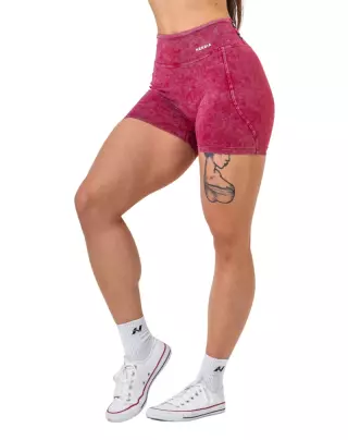 NEBBIA Washed High Waisted Shorts Heritage 780, Red
