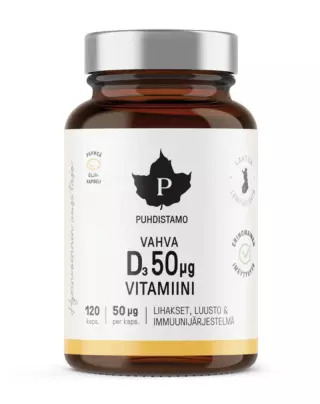 Puhdistamo Vahva D-vitamiini, 50 mcg