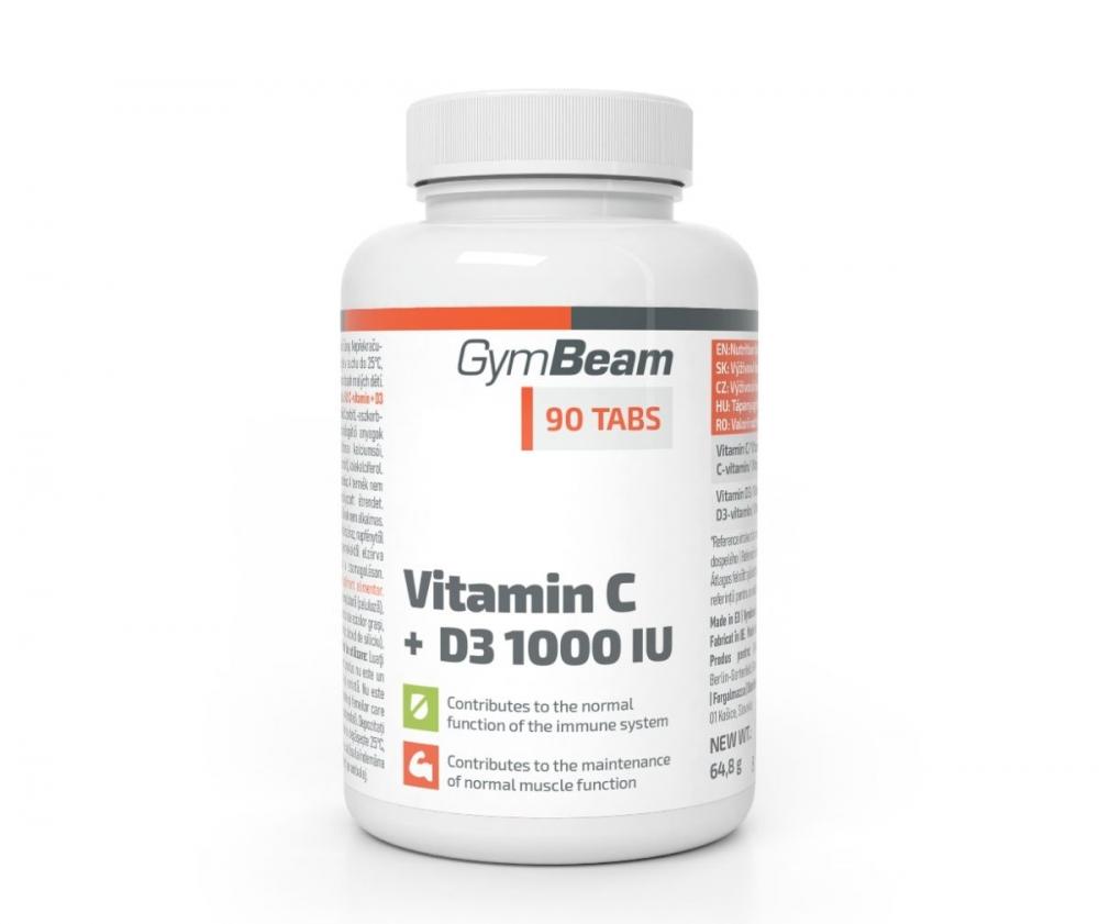 GymBeam Vitamin C + D3, 90 tabl.