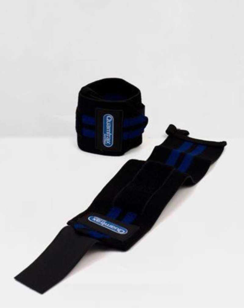 Quamtrax Wrist Wrap, Black/Blue, 34 cm