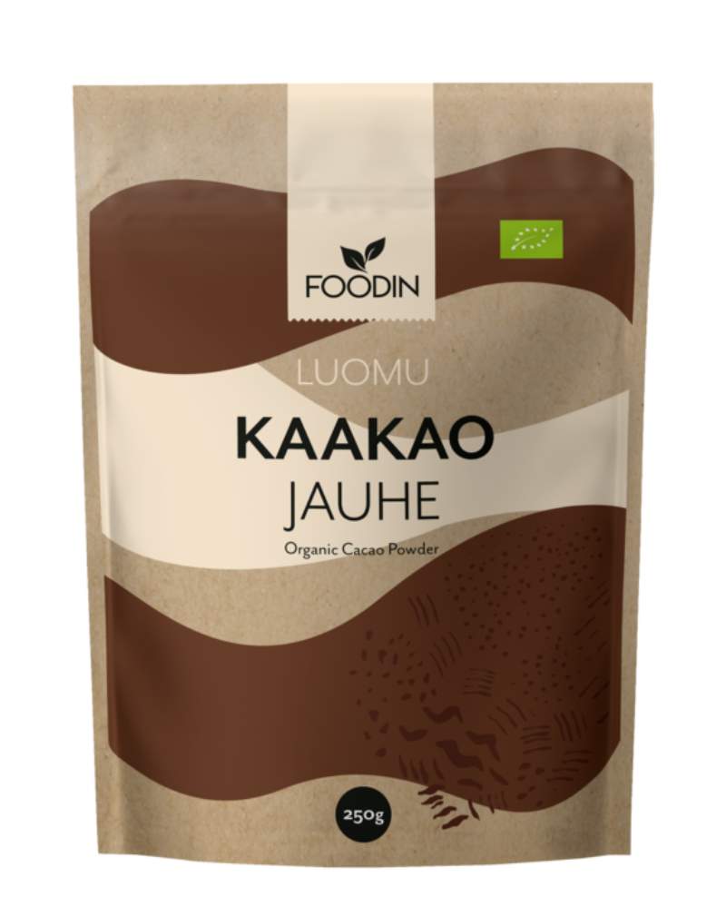 FOODIN Kaakaojauhe, Raaka, 250&nbsp;g
