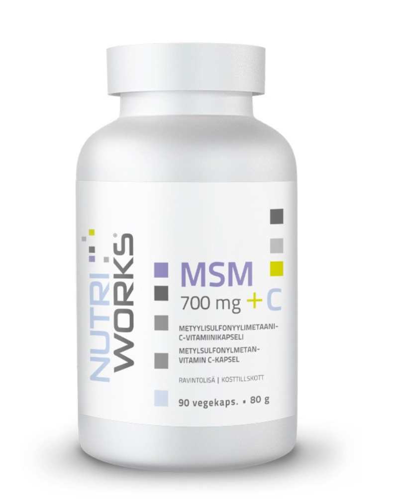 Nutri Works MSM 700 mg +C, 90 kaps. (01.12.2026)