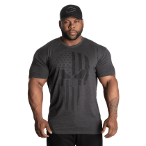 GASP Skull Standard Tee, Dark Grey Melange