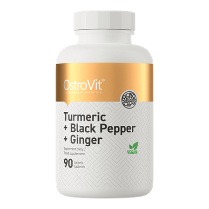 OstroVit Turmeric + Black Pepper + Ginger, 90 tabl.