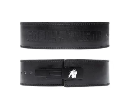 Gorilla Wear 4 Inch Carbon Leather Lever Belt, Black