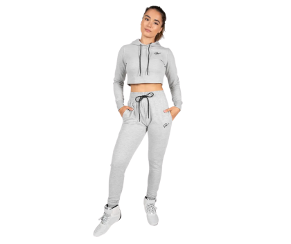 Gorilla Wear Pixley Crop Top Hoodie, Gray
