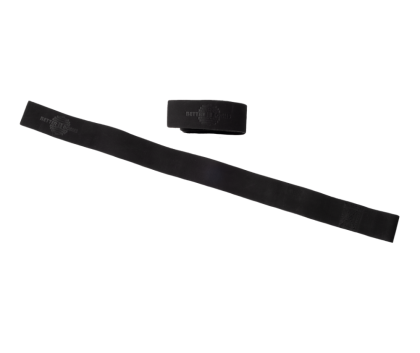BETTER BODIES Leather Lifting Straps, Black