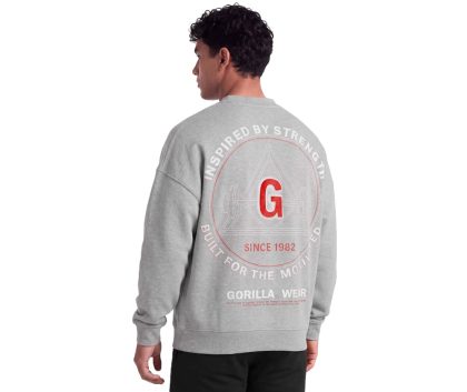 Gorilla Wear Leeds Oversized Sweater, Light Grey Melange