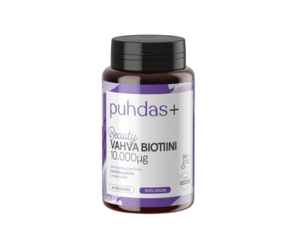 Puhdas+ Beauty Vahva Biotiini 10000 mcg, 60 kaps.