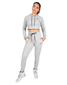 Gorilla Wear Pixley Crop Top Hoodie, Gray