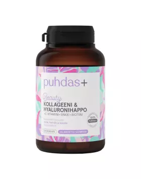 Puhdas+ Beauty Kollageeni & Hyaluronihappo + C-vitamiini, 120 + 30 kaps