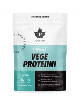 Puhdistamo Athletics Optimal Vege Proteiini, 600 g, Maustamaton