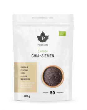 Puhdistamo Luomu Chia-Siemen, 500&nbsp;g