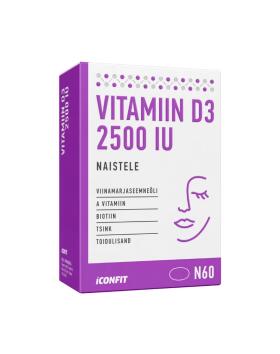 ICONFIT Vitamin D3 2500 IU Naisille, 60 kaps. (12/26)