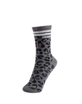 NEBBIA Leopard Crew Socks PRIMAL 106, Black Leopard