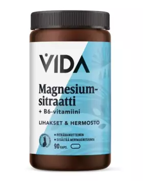 Vida Magnesiumsitraatti +B6, 90 kaps. (10/26)